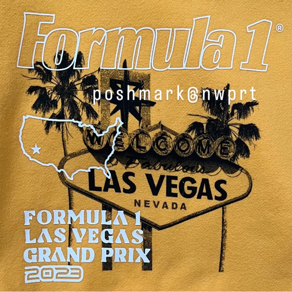 NWT ✨ PACSUN F1 Las Vegas Grand Prix 2023 Hoodie Sweatshirt Yellow Black S Small - Picture 4 of 10